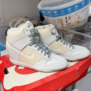 Nike Women's High-Top Sneakers - Cream and Gray